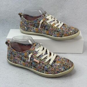 BOBS from Skechers Women's Sz‎ 6.5 Dog Print Lace Up Casual Comfort Sneakers